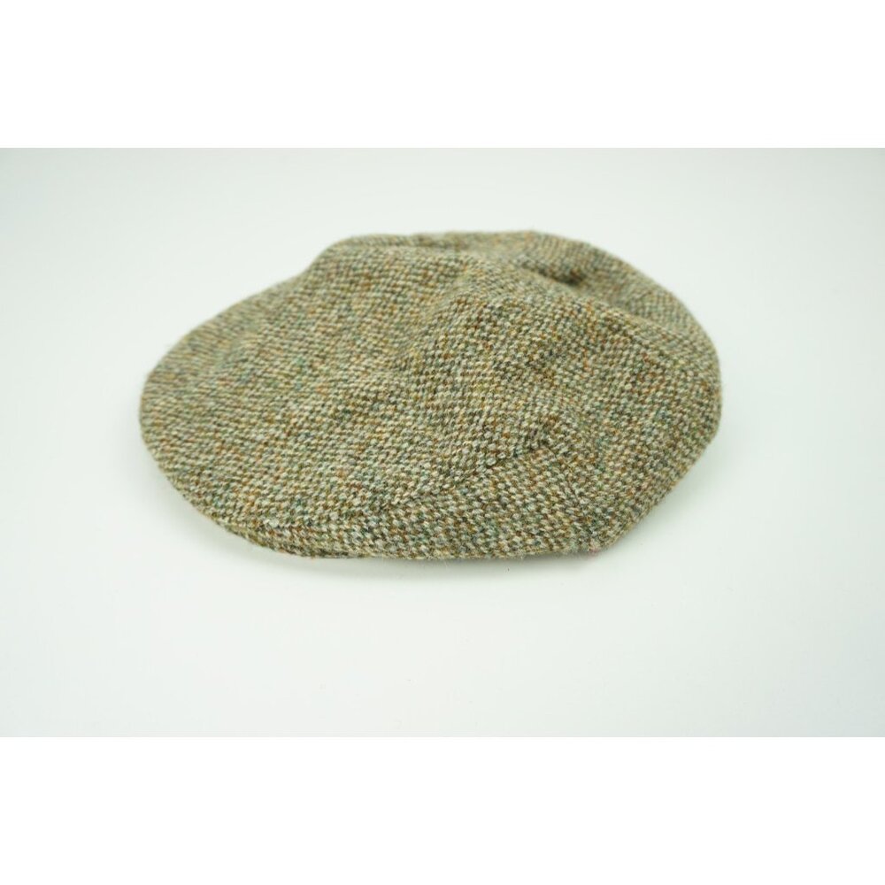 Harris Tweed Brown Newsboy Cap Hat 100% Wool Sz M